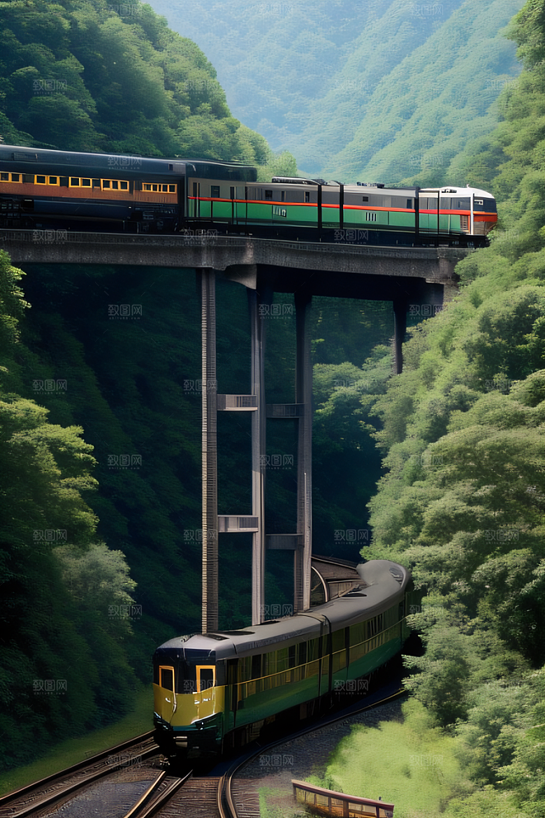 壮丽山川飞驰列车
