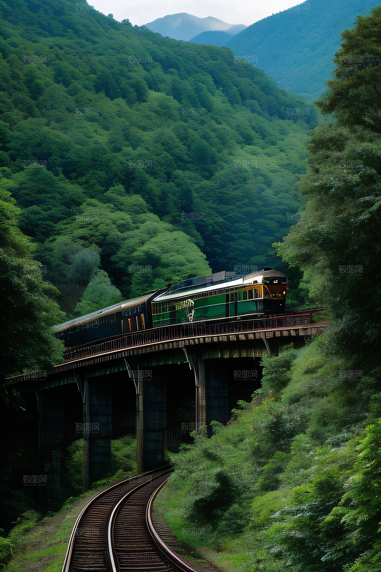 壮丽山川飞驰列车