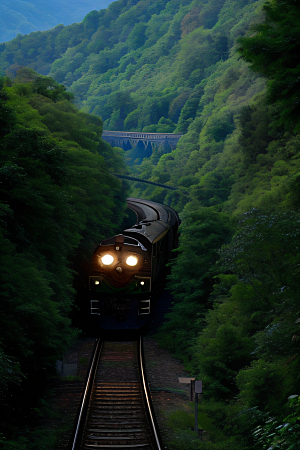 壮丽山川飞驰列车