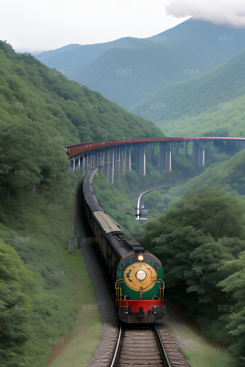 壮丽山川飞驰列车