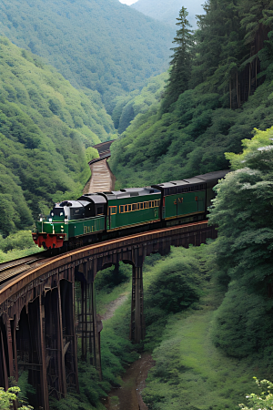 壮丽山川飞驰列车