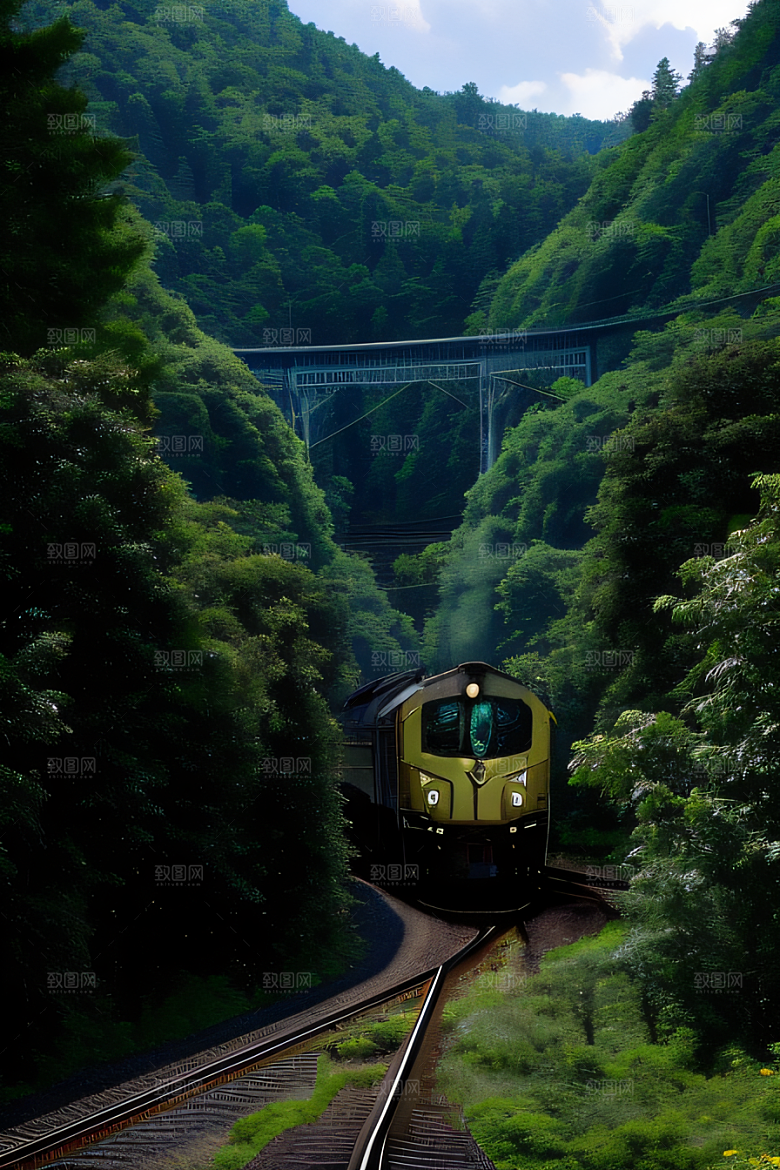 壮丽山川飞驰列车