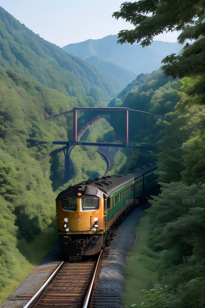 壮丽山川飞驰列车
