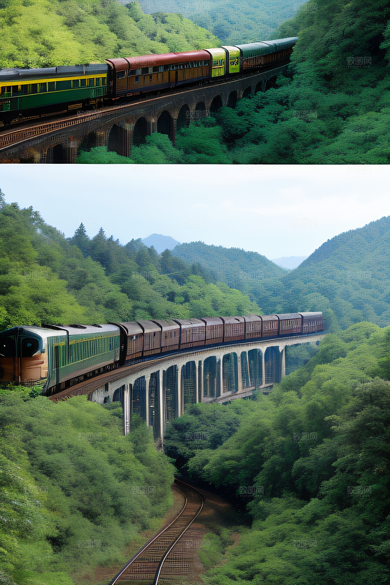 壮丽山川飞驰列车
