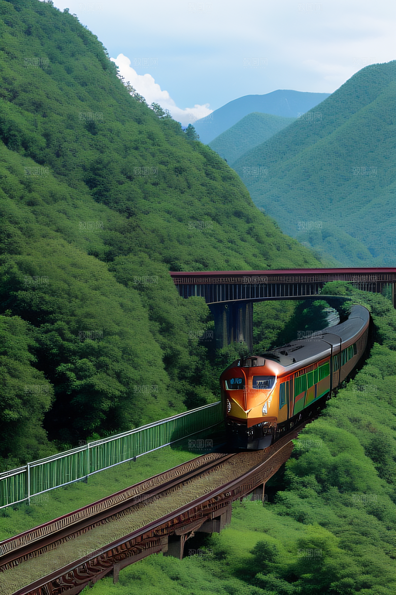 壮丽山川飞驰列车