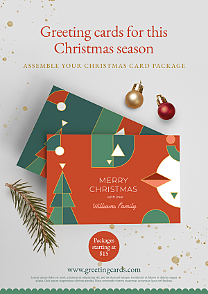 圣诞节礼品卡宣传促销海报
