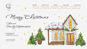 圣诞节手绘网站主页模板