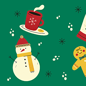 圣诞节雪人卡通元素海报