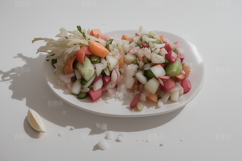 创意摄影落下蔬菜的诗意画面