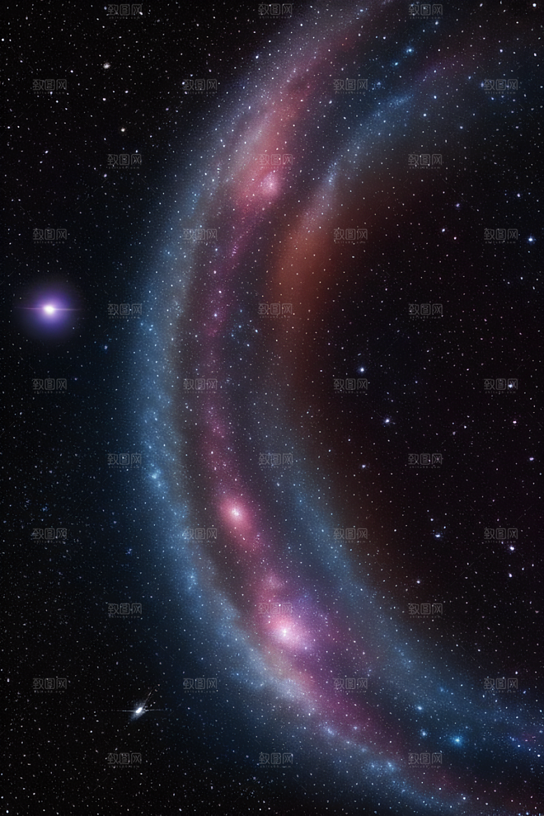 宇宙之光深蓝闪亮紫色与活力星云风格