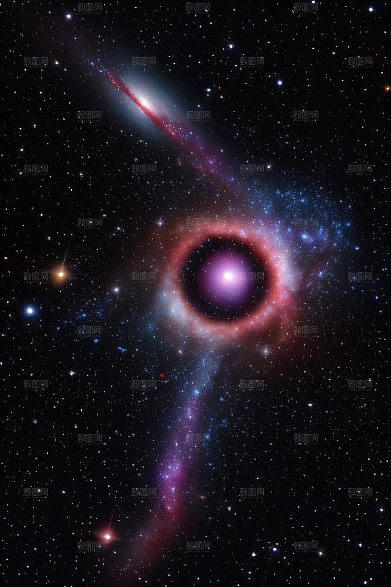 宇宙之光深蓝闪亮紫色与活力星云风格