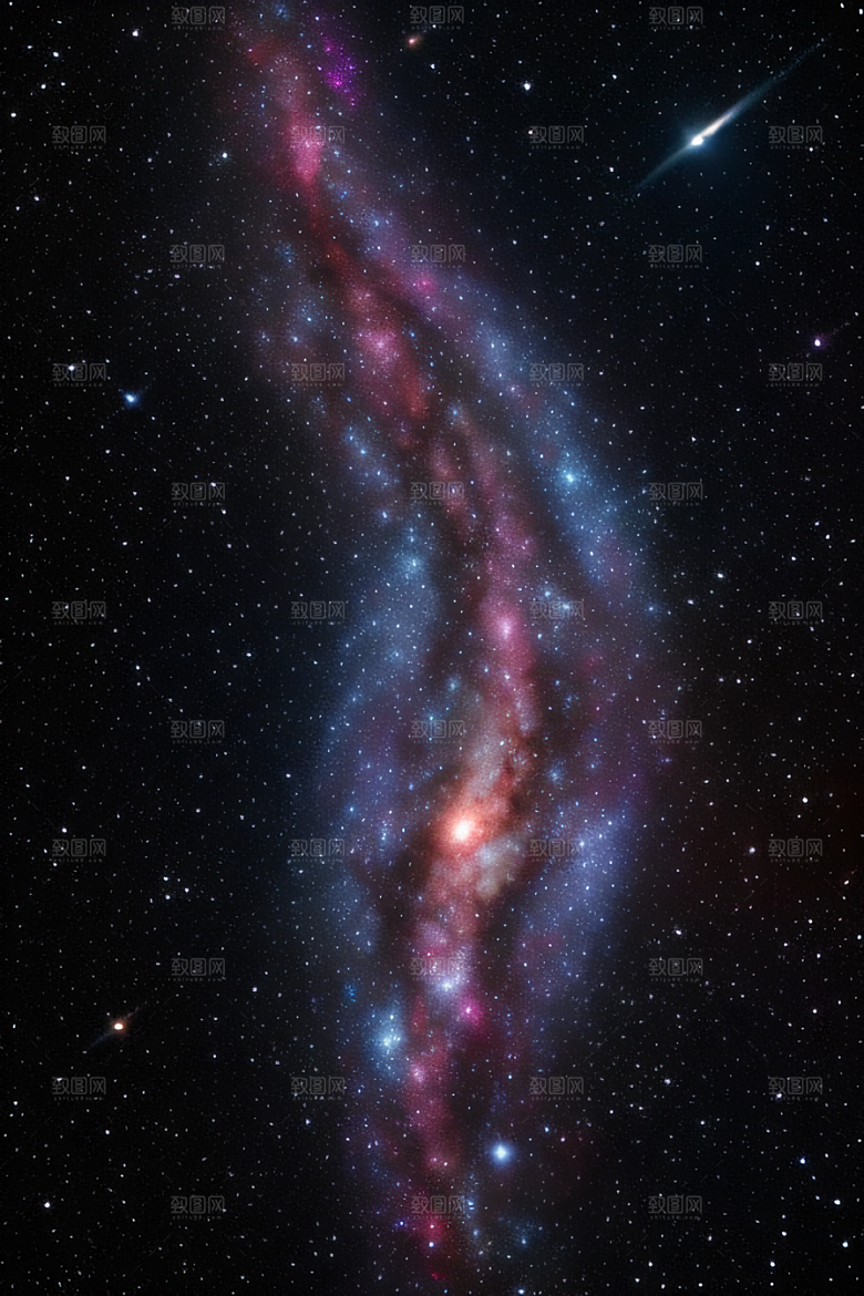 宇宙之光深蓝闪亮紫色与活力星云风格