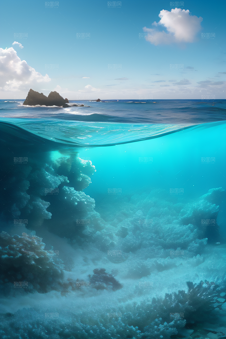 海洋奇幻曲海洋元素交织的梦幻画面