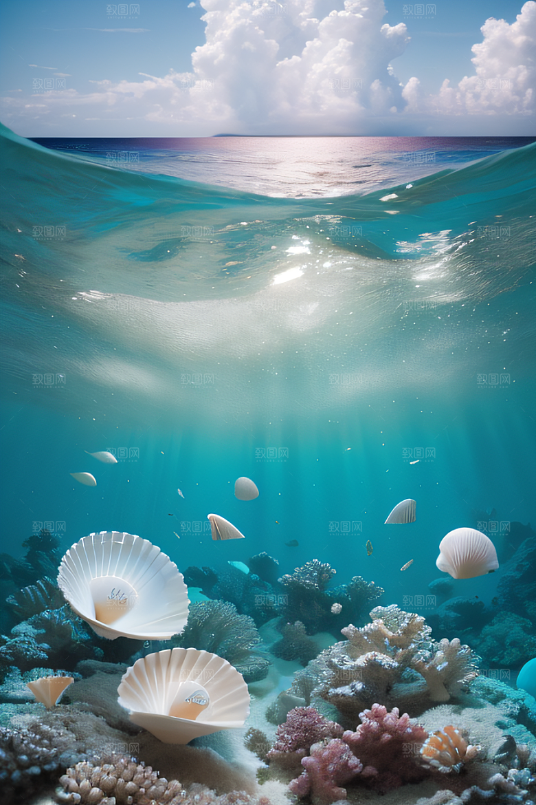 海洋奇幻曲海洋元素交织的梦幻画面