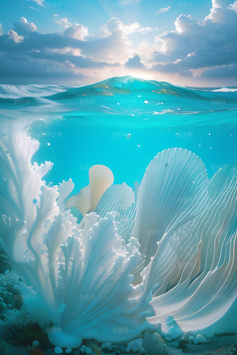 海洋奇幻曲海洋元素交织的梦幻画面