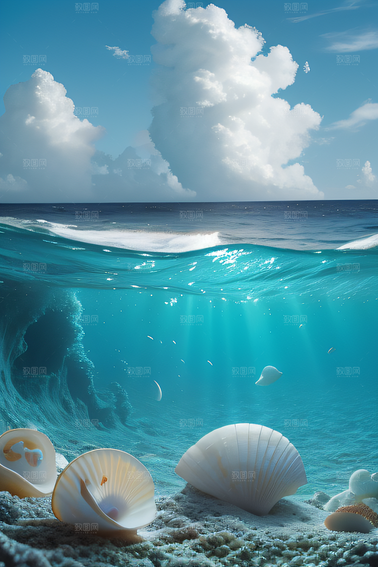 海滨奇观海洋与天空的童话般场景
