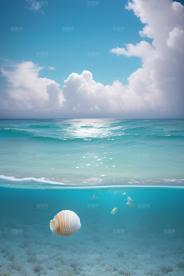 海滨奇观海洋与天空的童话般场景