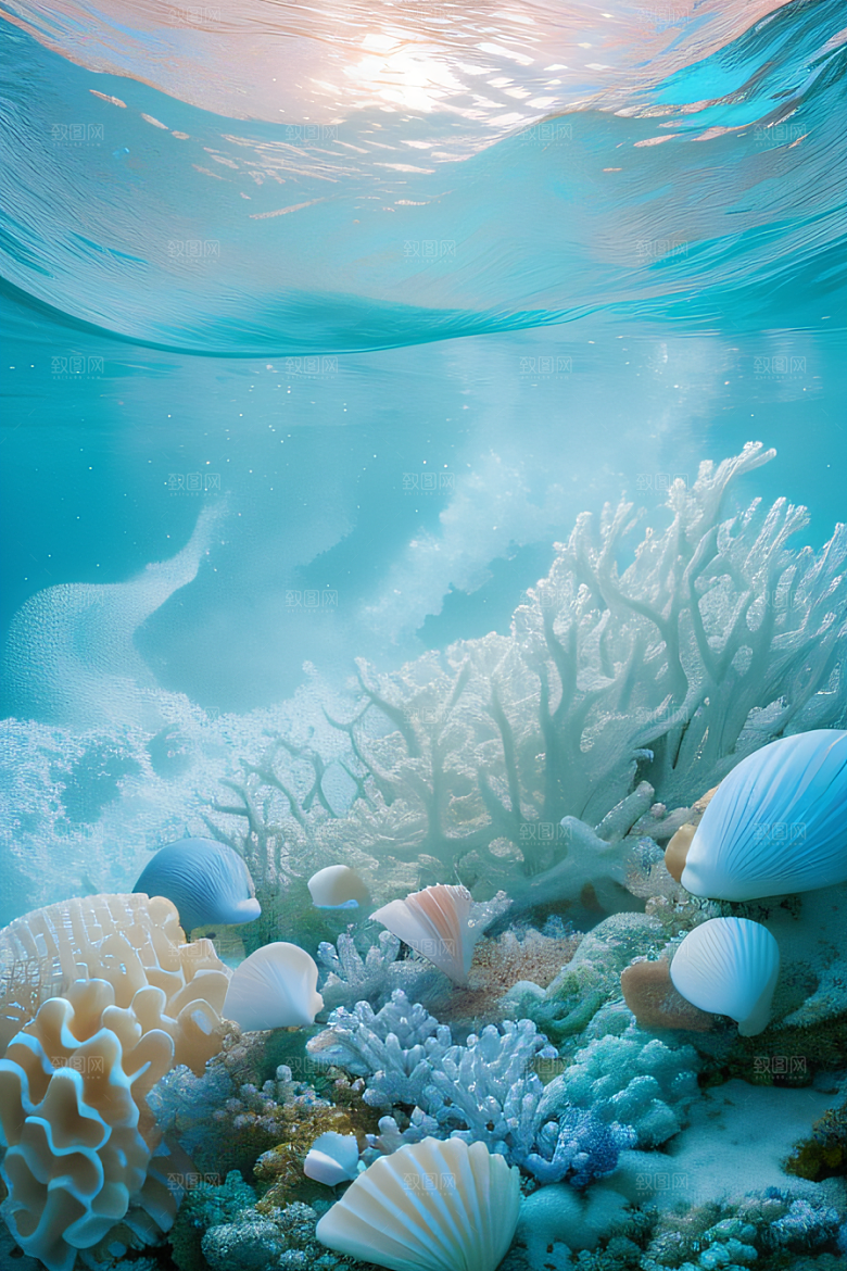 海滨奇观海洋与天空的童话般场景