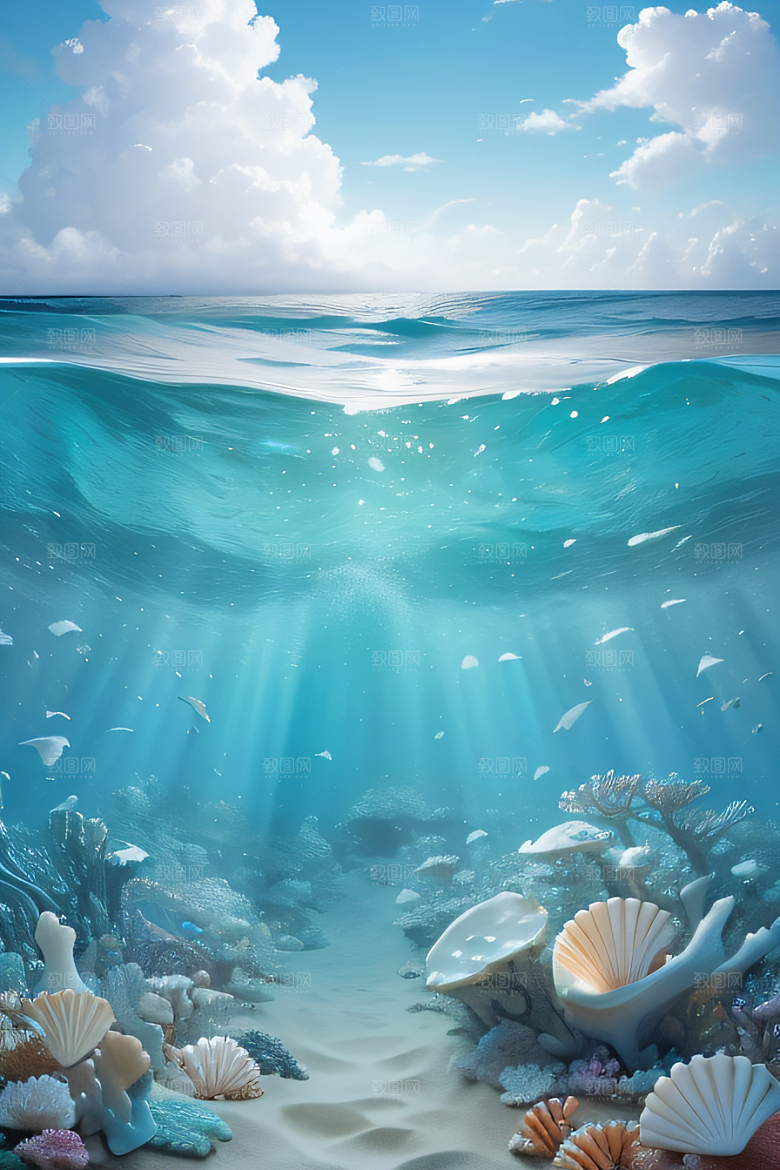 海滨奇观海洋与天空的童话般场景