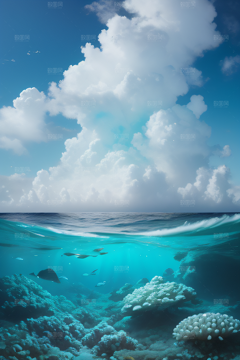 自然的艺术海滩上的宛如梦境的景色