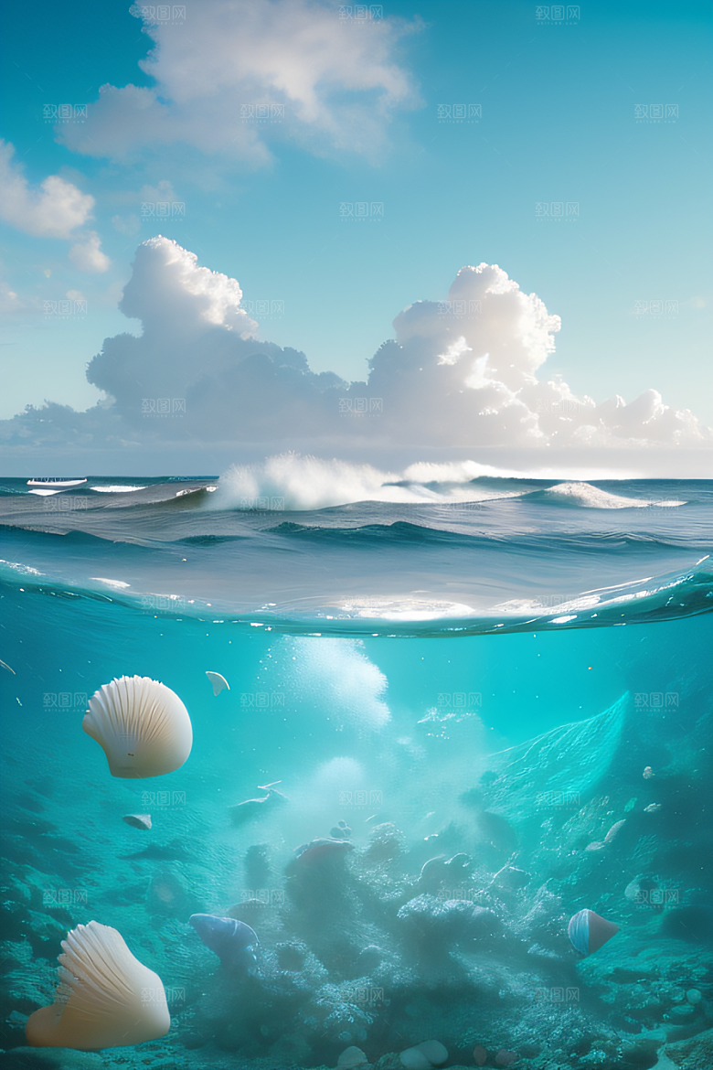 梦幻海岸海螺与浪花的魔幻交响曲