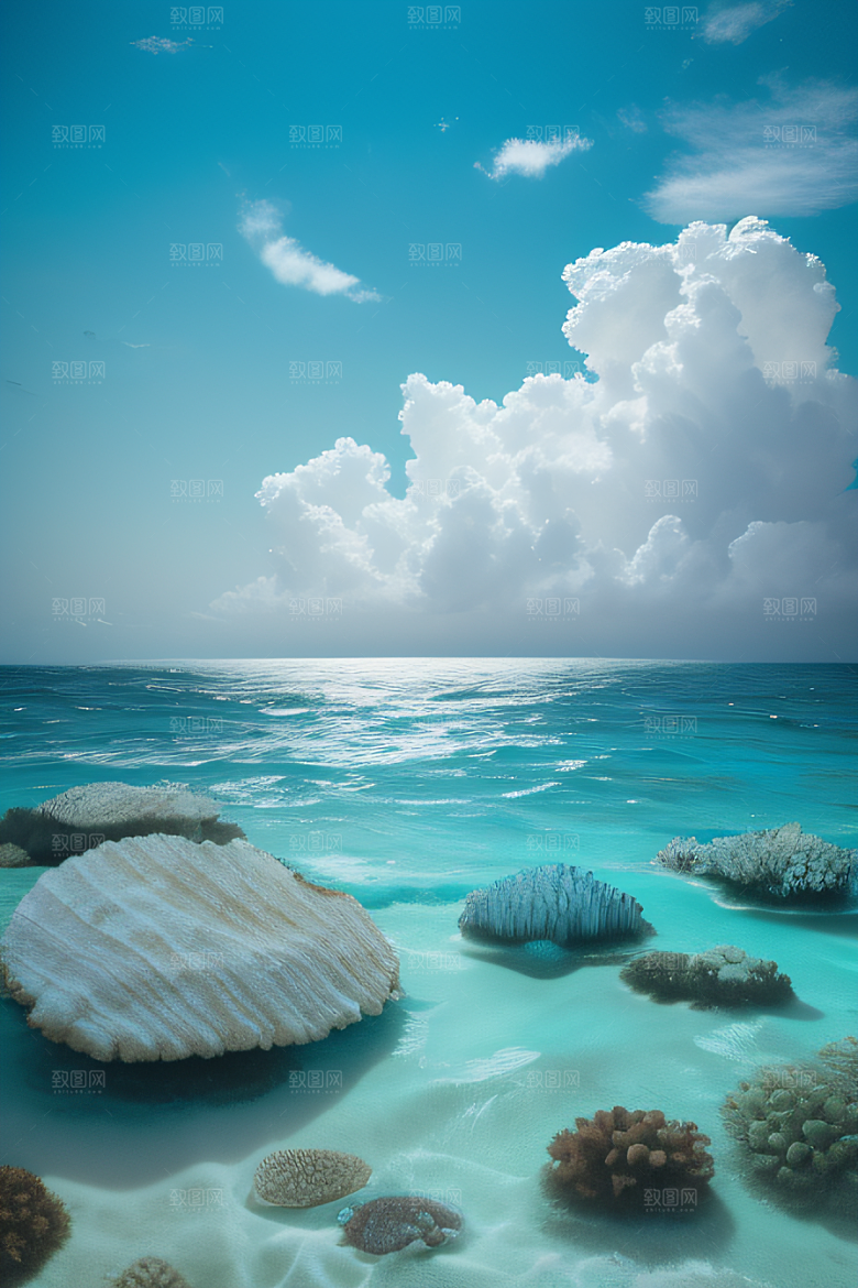 梦幻海岸海螺与浪花的魔幻交响曲