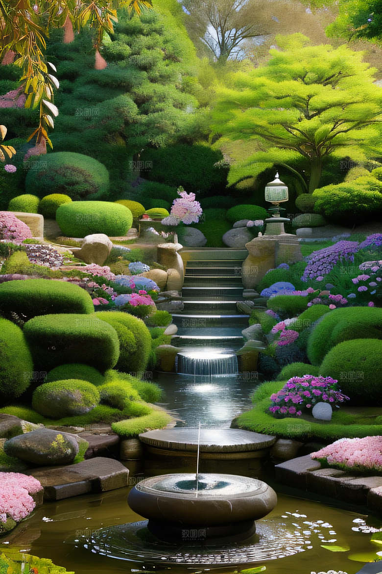 迷人的花园艺术的创作