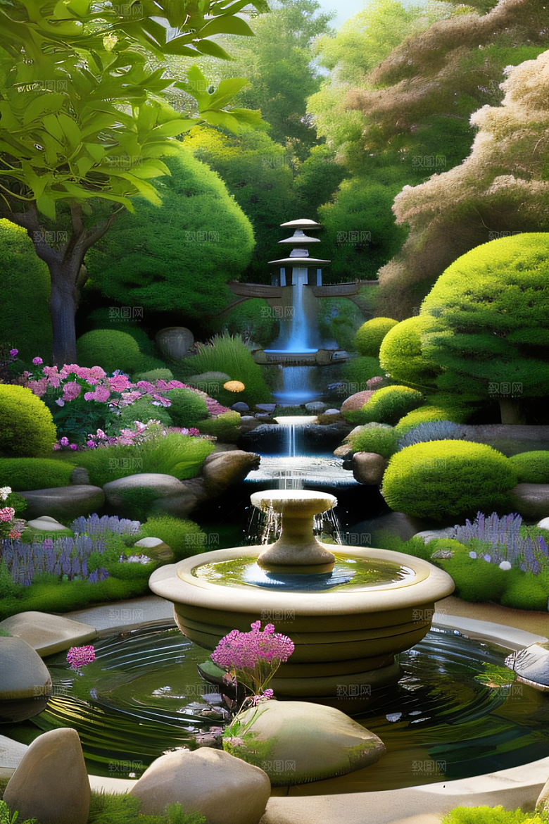 平静的花园乐园美景
