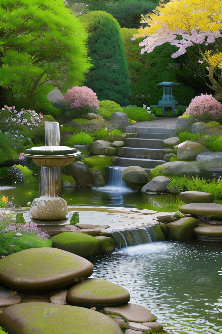 平静的花园乐园美景