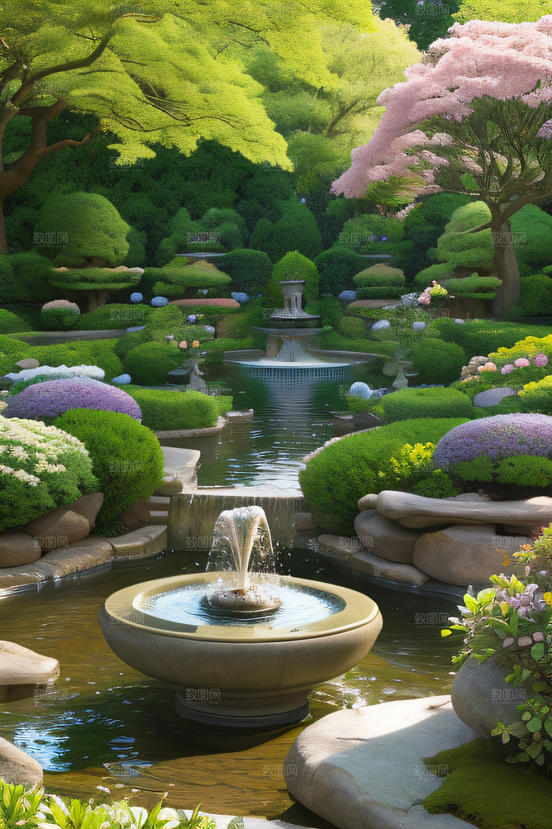 平静的花园乐园美景