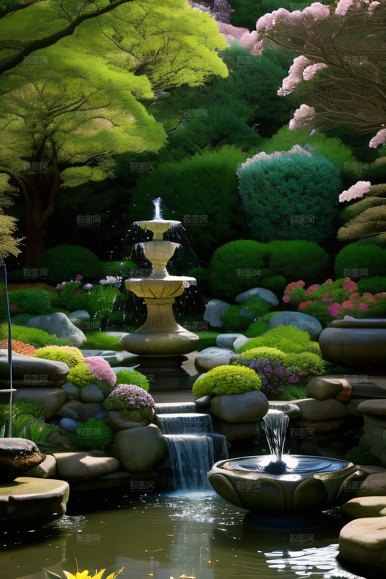 平静的花园乐园美景