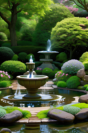 平静的花园乐园美景