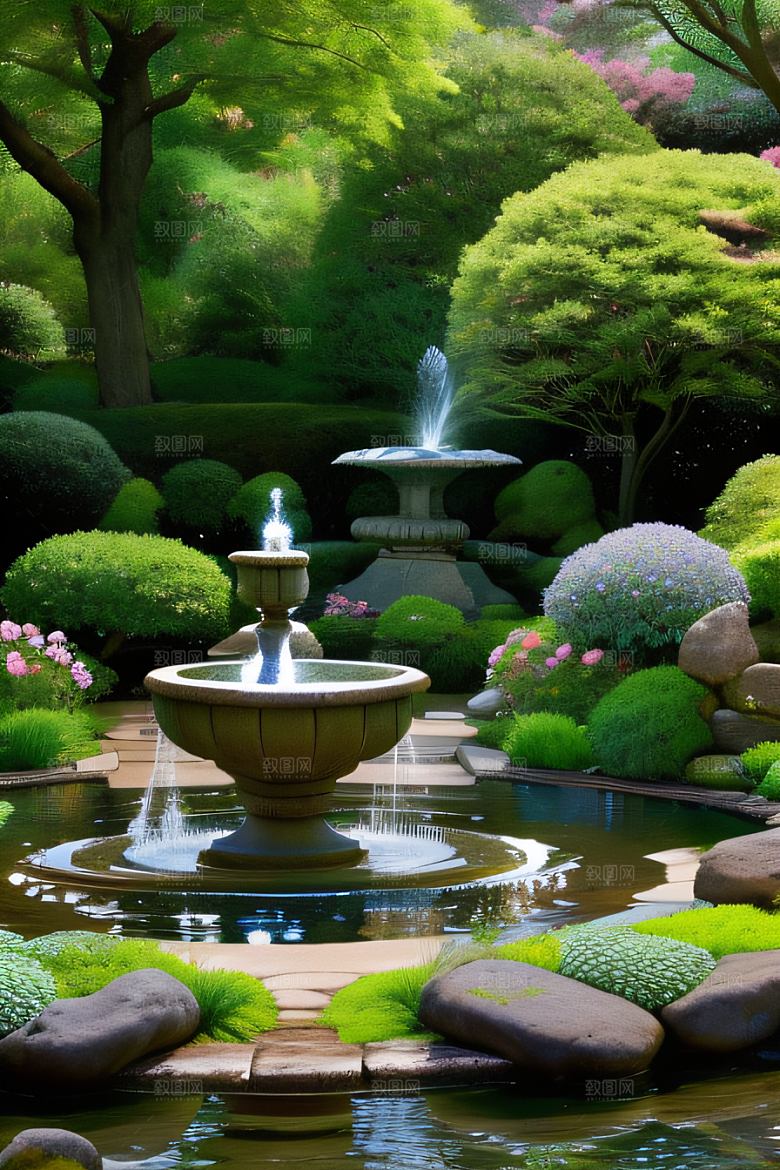 平静的花园乐园美景