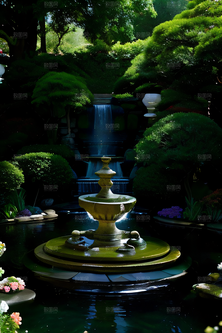 平静的花园乐园美景