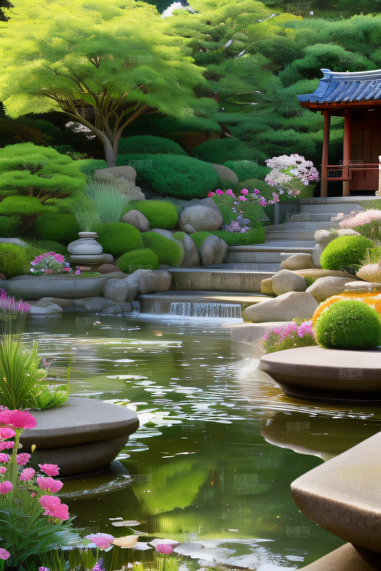 平静的花园乐园美景