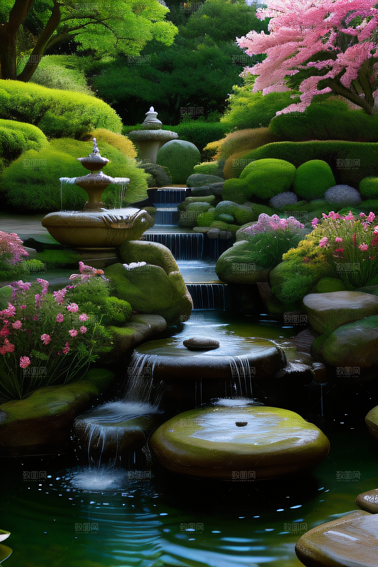 平静的花园乐园美景