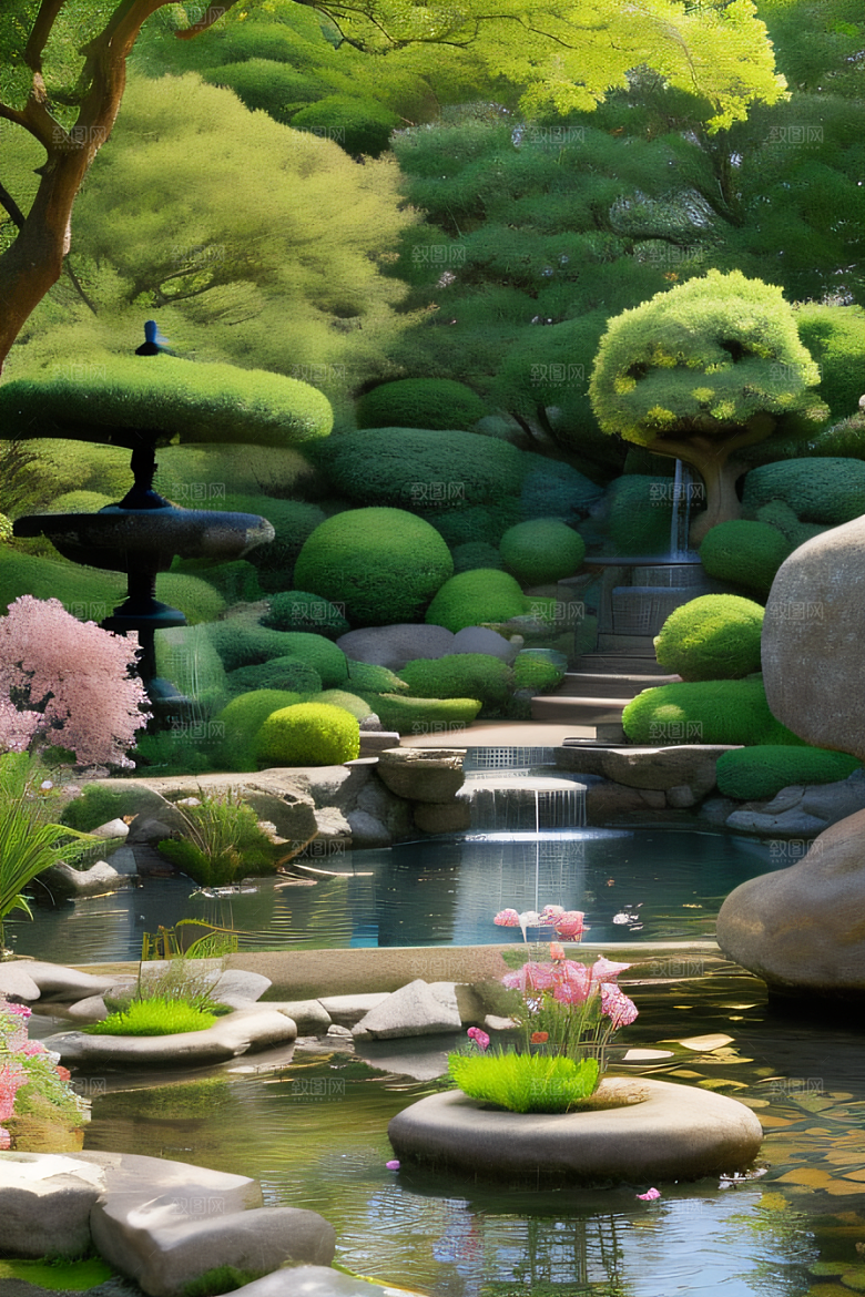 平静的花园乐园美景