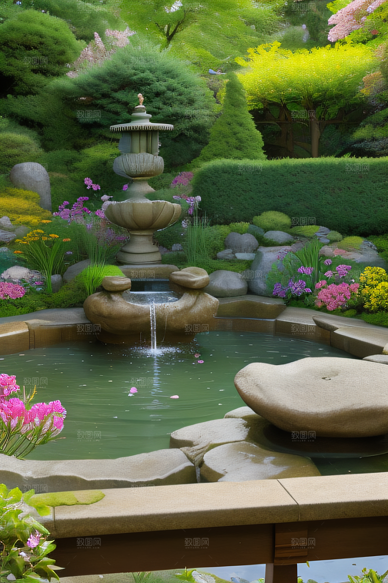 平静的花园乐园美景