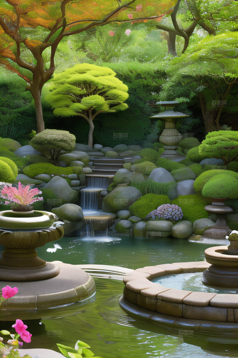平静的花园乐园美景