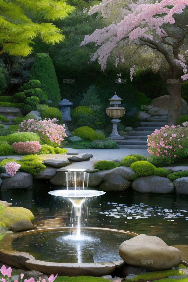 平静的花园乐园美景