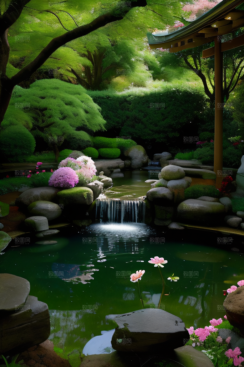 平静的花园乐园美景