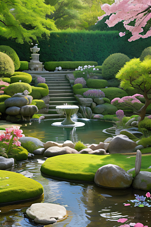 迷人的花园艺术的创作