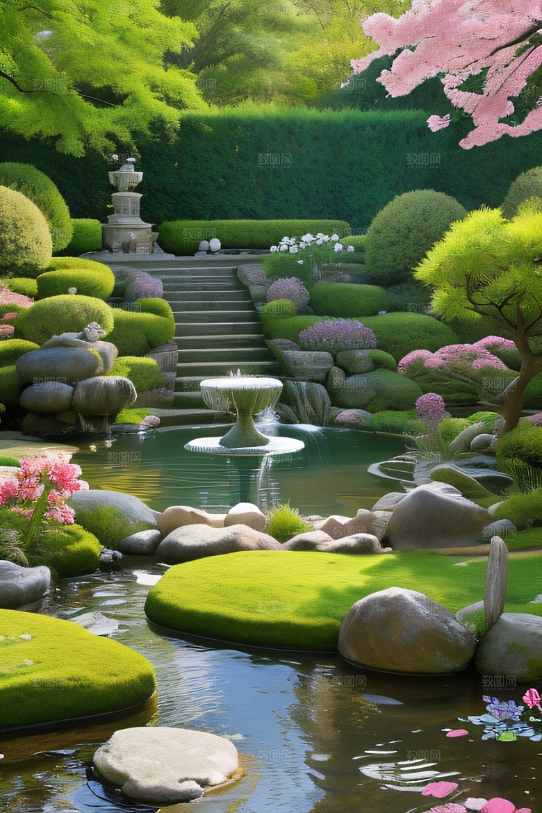 迷人的花园艺术的创作