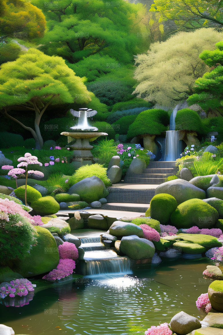 迷人的花园艺术的创作