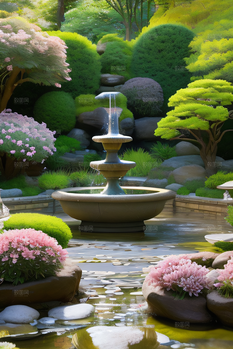 迷人的花园艺术的创作