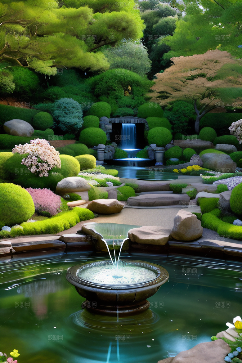 平静的花园乐园美景