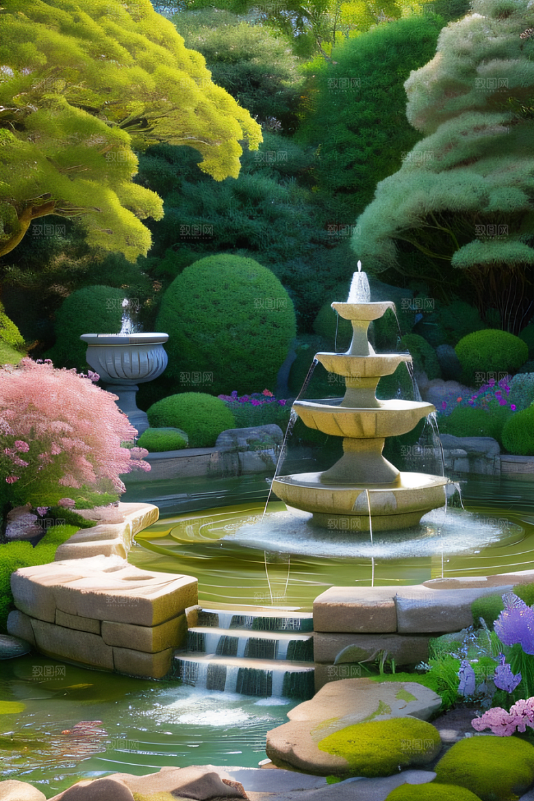 平静的花园乐园美景