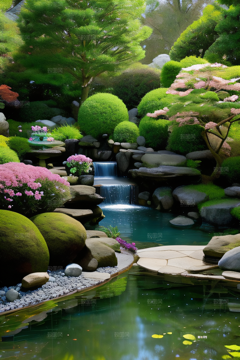 平静的花园乐园美景