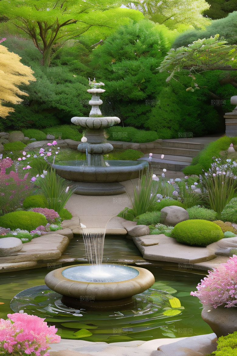 平静的花园乐园美景