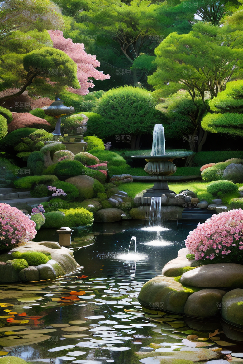 平静的花园乐园美景